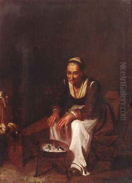 An old peasant woman Oil Painting by Giuseppe Nogari