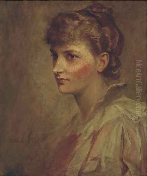 Portrait of Miss Hunter Oil Painting by John Sargeant Noble