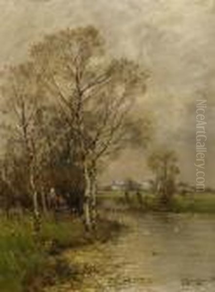 Herbst Am Altwasser Oil Painting by Johann Jungblutt