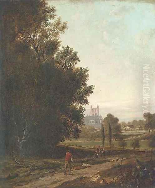 St. Alban's Priory, Hertfordshire Oil Painting by Patrick Nasmyth