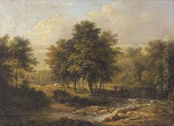 The ford at Woodhall Oil Painting by Patrick Nasmyth