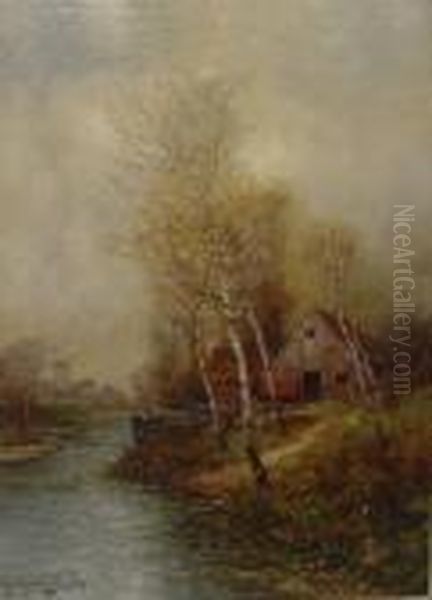 Bachlauf Mit Muhle Oil Painting by Johann Jungblutt