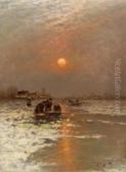 Tramonto Oil Painting by Johann Jungblutt