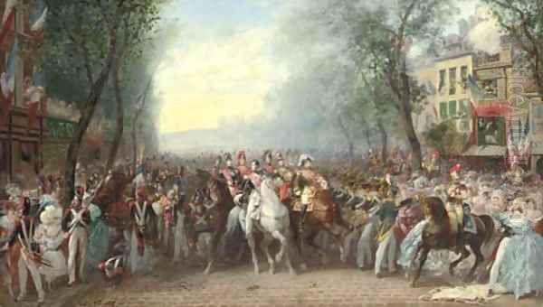 The Arrival of the Infantry Oil Painting by Joseph Navlet