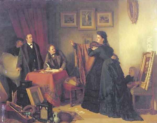 The notary's visit Oil Painting by Ludwig Neustatter