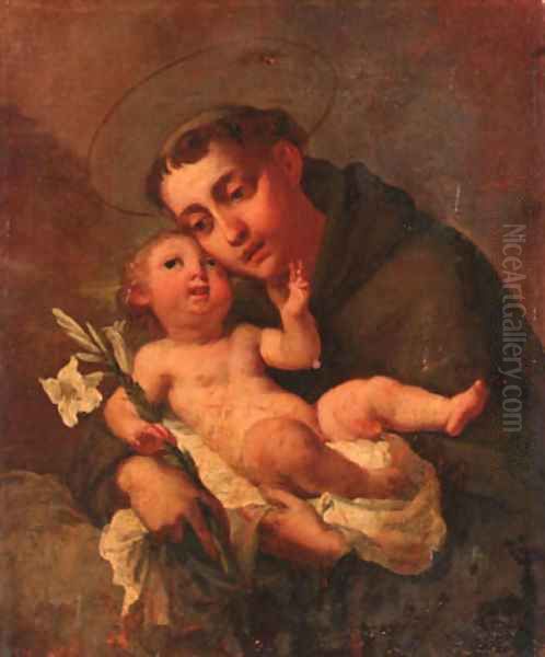 Saint Francis holding the Infant Christ Oil Painting by Carlo Francesco Nuvolone