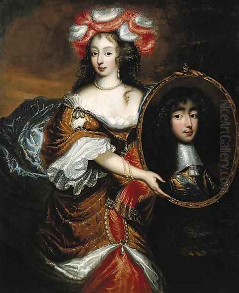 Portrait of Princess Henrietta Anna Stuart of England (1644-1670) Oil Painting by Caspar Netscher