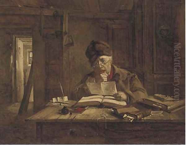 The considered opinion Oil Painting by Erskine Nicol