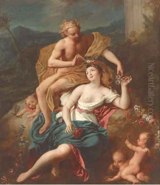 Flora and Zephyr Oil Painting by Charles-Joseph Natoire