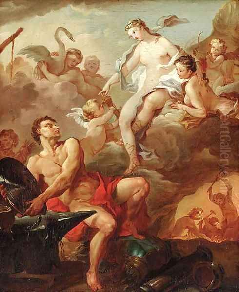 Venus in Vulcan's forge Oil Painting by Charles-Joseph Natoire