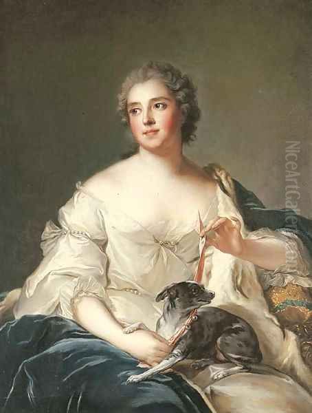 Portrait of a lady, said to be la Duchesse de Chevreuse Oil Painting by Jean-Marc Nattier