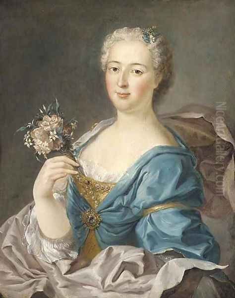 Portrait of Madame de Bourville Oil Painting by Jean-Marc Nattier