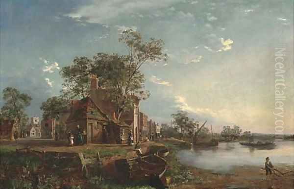 Along the shore, Wandsworth Oil Painting by Edmund John Niemann