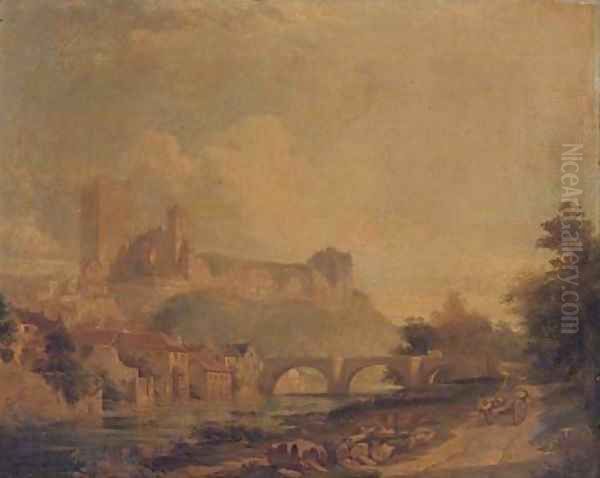 Richmond Castle, Yorkshire Oil Painting by Edmund John Niemann