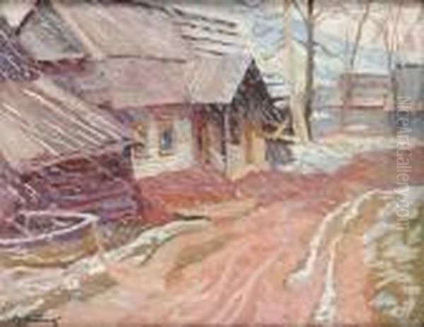 Padajacy Snieg Oil Painting by Stanislaw Kamocki