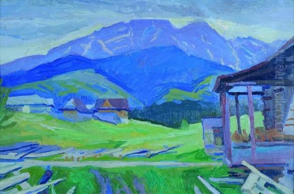 Widok Na Giewont Oil Painting by Stanislaw Kamocki