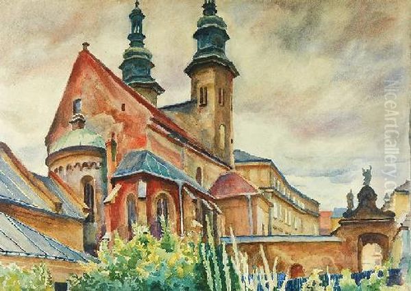 Kosciol Na Skalce Oil Painting by Stanislaw Kamocki