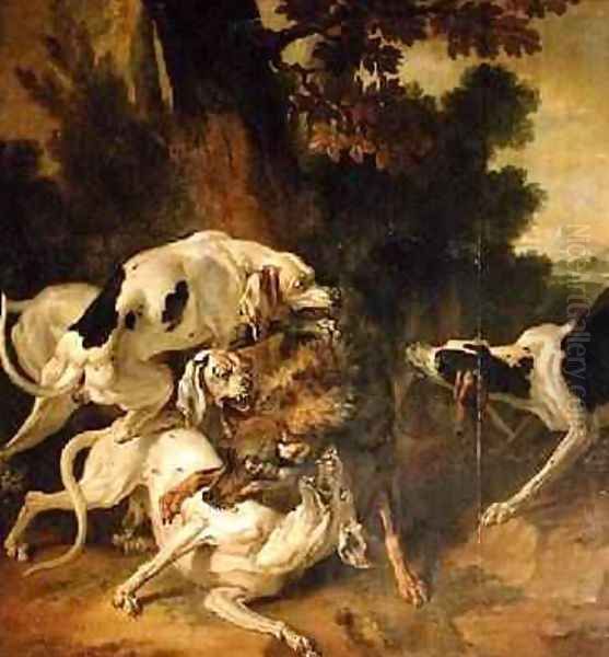 Wolf Hunt Oil Painting by Jean-Baptiste Oudry