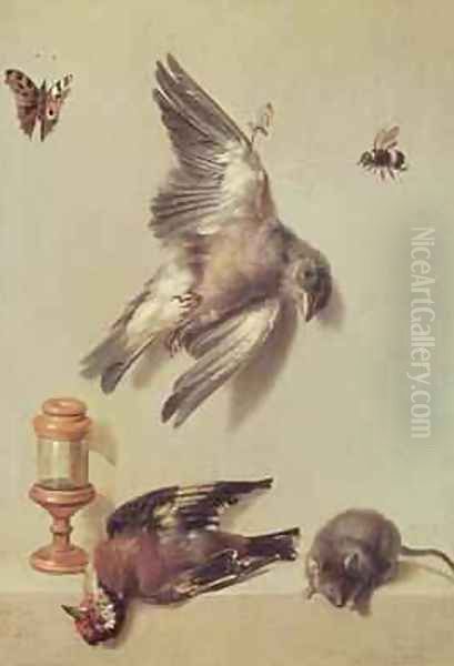 Still Life of Dead Birds and a Mouse, 1712 Oil Painting by Jean-Baptiste Oudry