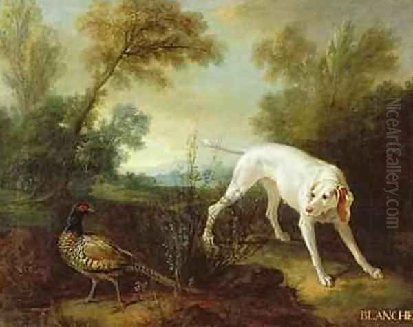 Blanche, Bitch of the Royal Hunting Pack Oil Painting by Jean-Baptiste Oudry