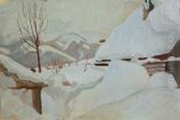 Widok Na Giewont W Zimie Oil Painting by Stanislaw Kamocki