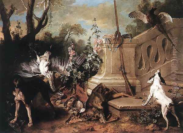 Dead Roe 1721 Oil Painting by Jean-Baptiste Oudry