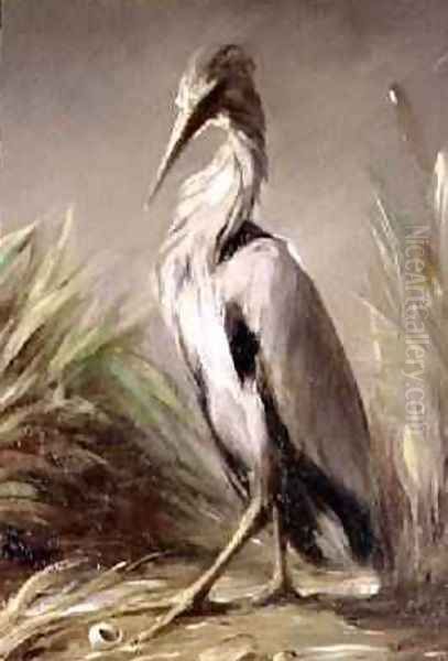 A Heron Oil Painting by Jean-Baptiste Oudry