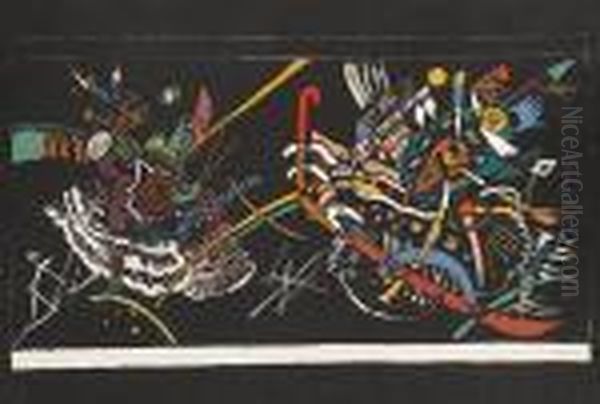 Composition Fond Noir Oil Painting by Wassily Kandinsky