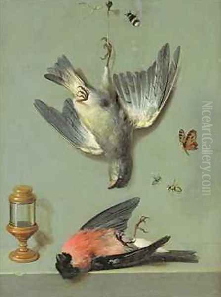 Still Life With Birds and Insects, 1713 Oil Painting by Jean-Baptiste Oudry