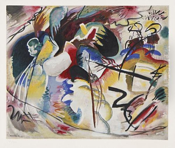 Tableau Avec Formes Blanches Oil Painting by Wassily Kandinsky