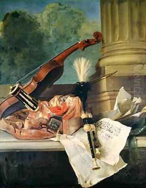 Attributes of Music Oil Painting by Jean-Baptiste Oudry