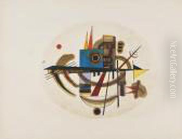 Oval Composition Ii Oil Painting by Wassily Kandinsky