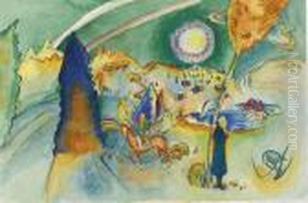 Aquarell Fur Poul Bjerre Oil Painting by Wassily Kandinsky