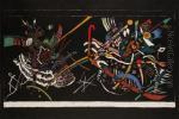 Composition Fond Noir Oil Painting by Wassily Kandinsky