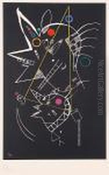 Fond Noir Oil Painting by Wassily Kandinsky