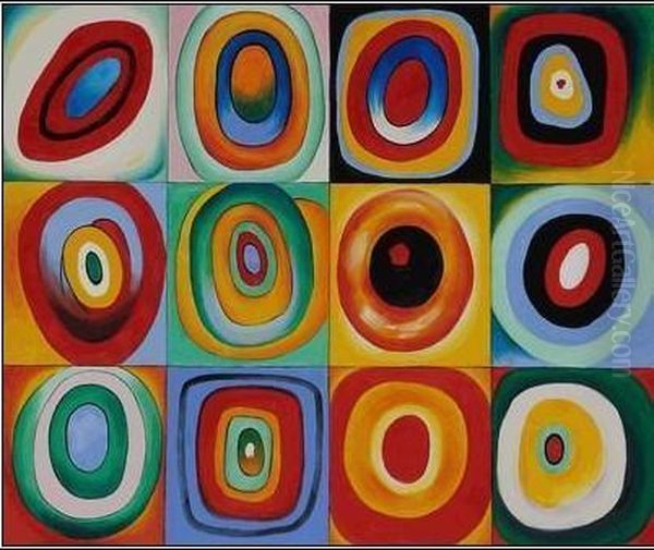 Farbstudie Quadrate (color Study Of Squares) Oil Painting by Wassily Kandinsky