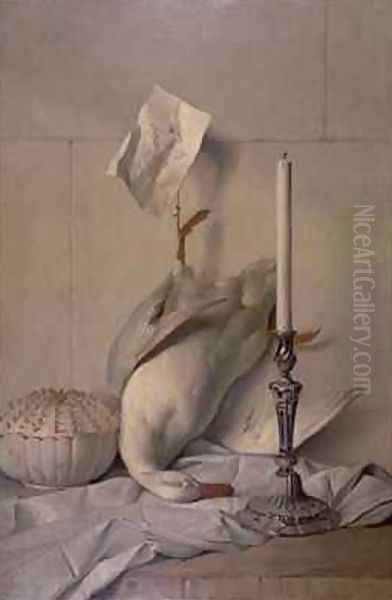 The White Duck, 1753 Oil Painting by Jean-Baptiste Oudry