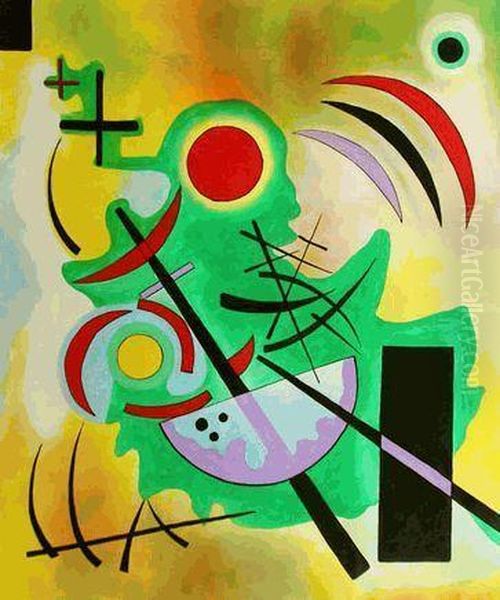 Standhaftes Grun Oil Painting by Wassily Kandinsky