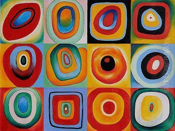 Farbstudie Quadrate (color Study Of Squares) Oil Painting by Wassily Kandinsky