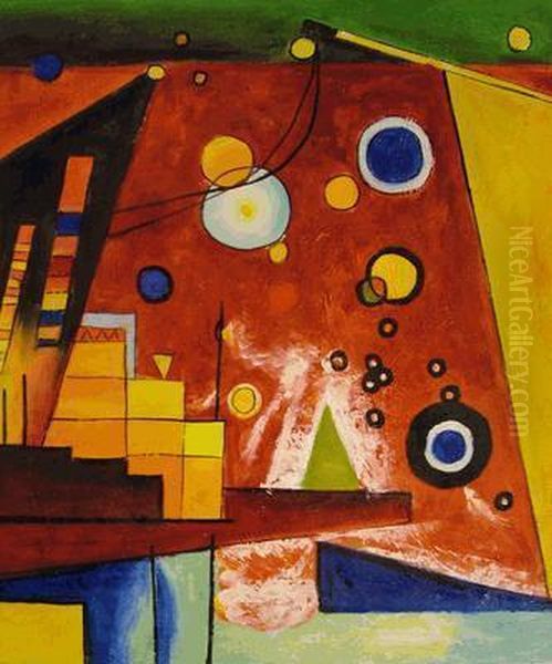 Schweres Rot (heavy Red) Oil Painting by Wassily Kandinsky