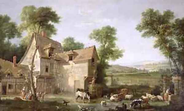 The Farm, 1750 Oil Painting by Jean-Baptiste Oudry