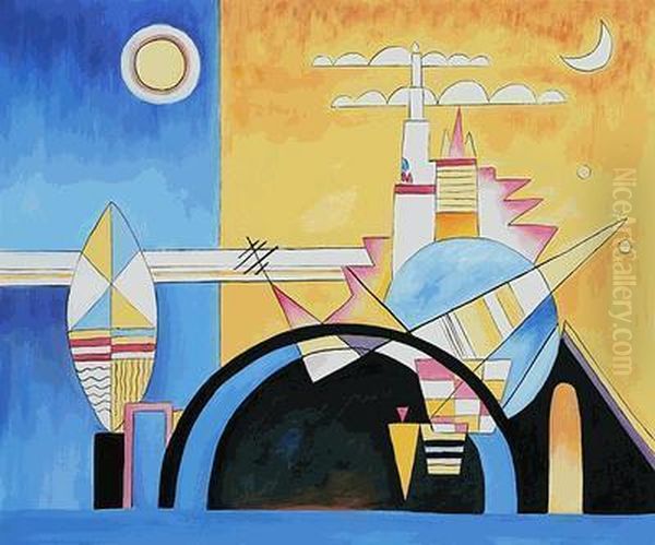 Throughgoing Line Oil Painting by Wassily Kandinsky