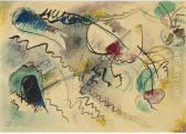 Ohne Titel (untitled) Oil Painting by Wassily Kandinsky