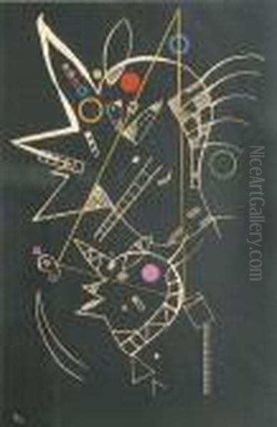 Fond Noir Oil Painting by Wassily Kandinsky