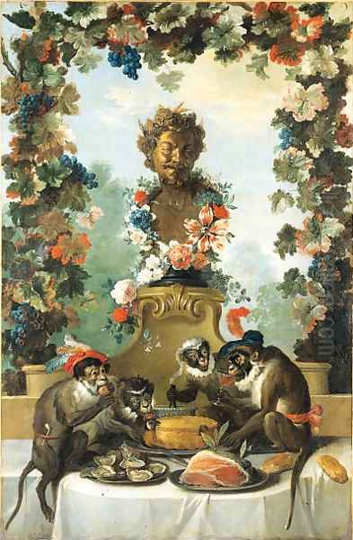 The Feast of the Monkeys Oil Painting by Jean-Baptiste Oudry