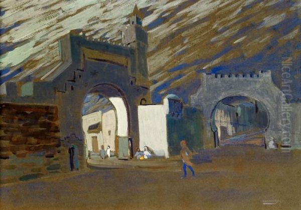 Bab Souika In Tunis - Mondnacht Oil Painting by Wassily Kandinsky