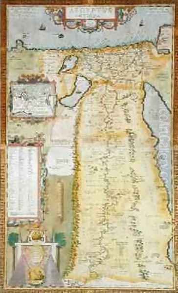 Map of Ancient Egypt, 1584 Oil Painting by Abraham Ortelius