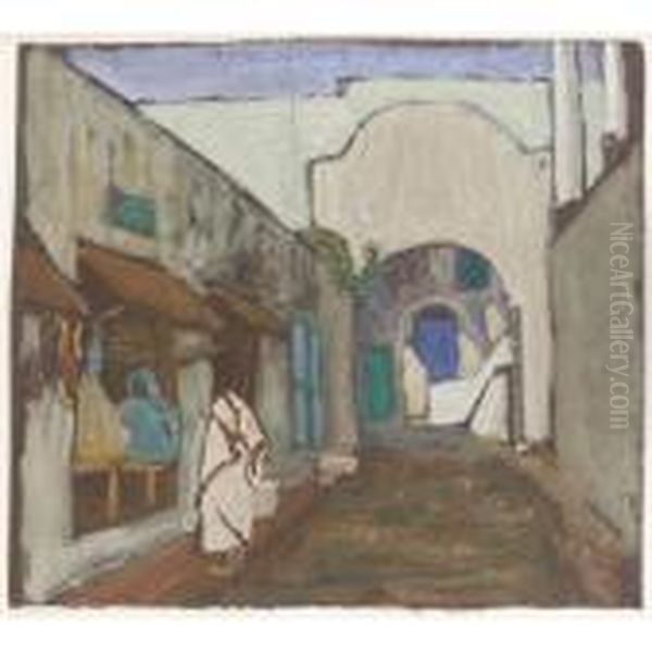 Strasse In Tunis (street In Tunisia) Oil Painting by Wassily Kandinsky