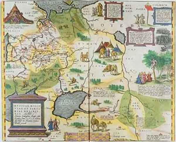 Map of the Russian Empire, 1588 Oil Painting by Abraham Ortelius