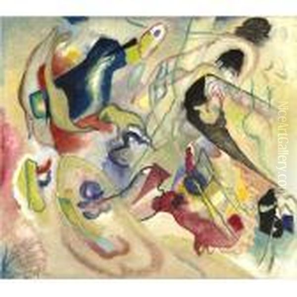 Skizze Fur Sintflut Ii (sketch For Deluge Ii) Oil Painting by Wassily Kandinsky